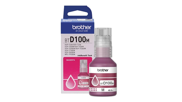 Botella de Tinta Brother BTD100M - Magenta | Para DCP-T230 / DCP-T430W / DCP-T530DW / DCP-T536DW / DCP-T730DW / MFC-T930DW | 5,000 paginas - Panamá