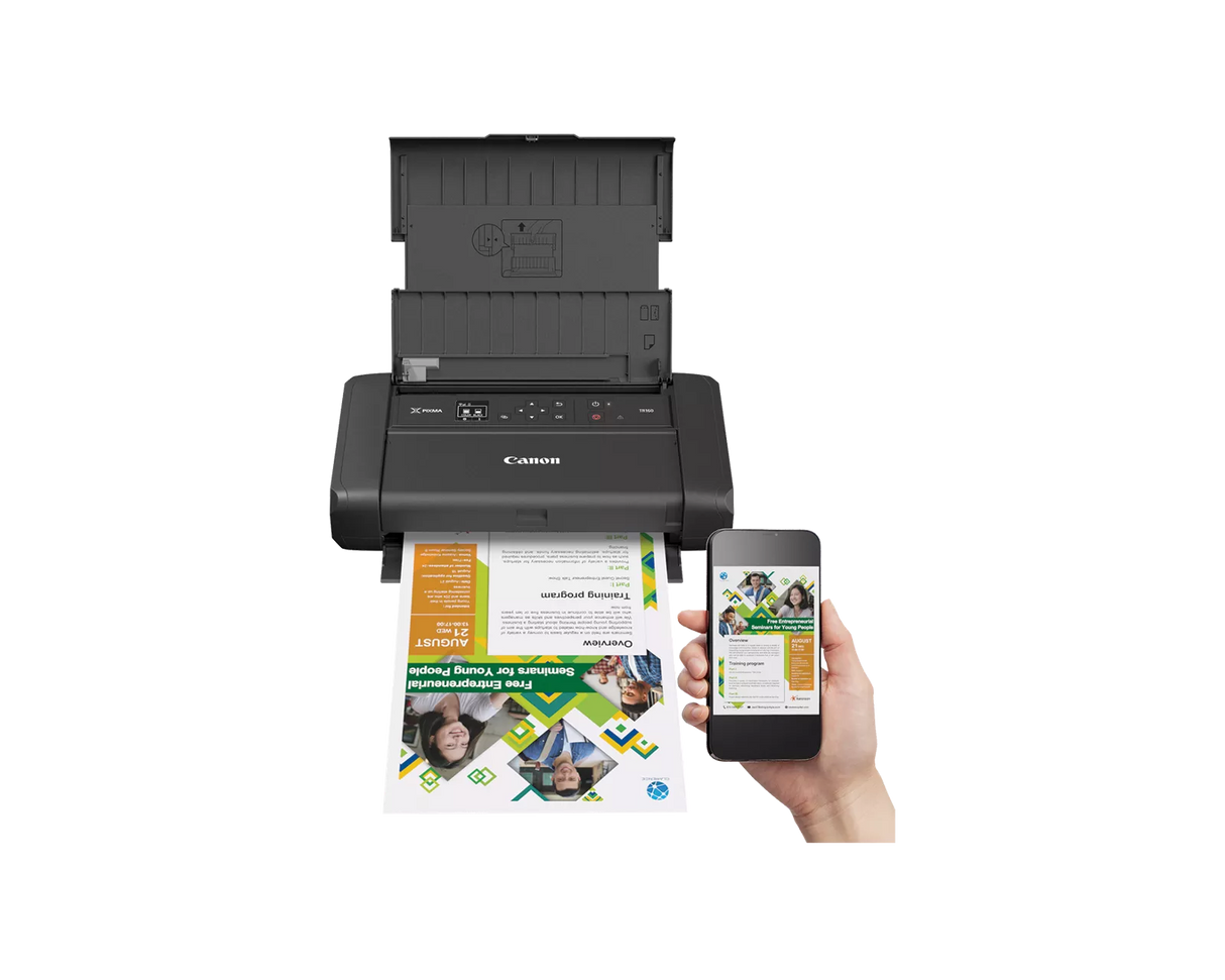Canon Pixma TR160: Impresora Portatil Canon inalámbrica para imprimir en cualquier lugar | 8 ppm Negro / 5 ppm Color - Panamá