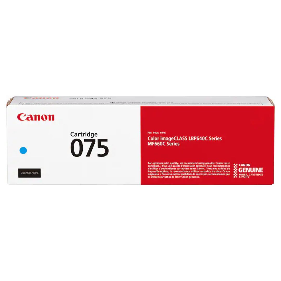 Toner Canon 075 Cyan | Para imageCLASS MF665Cdw / LBP646Cdw / LBP647Cdw / MF663Cdw / MF662Cdw | 1,300 páginas