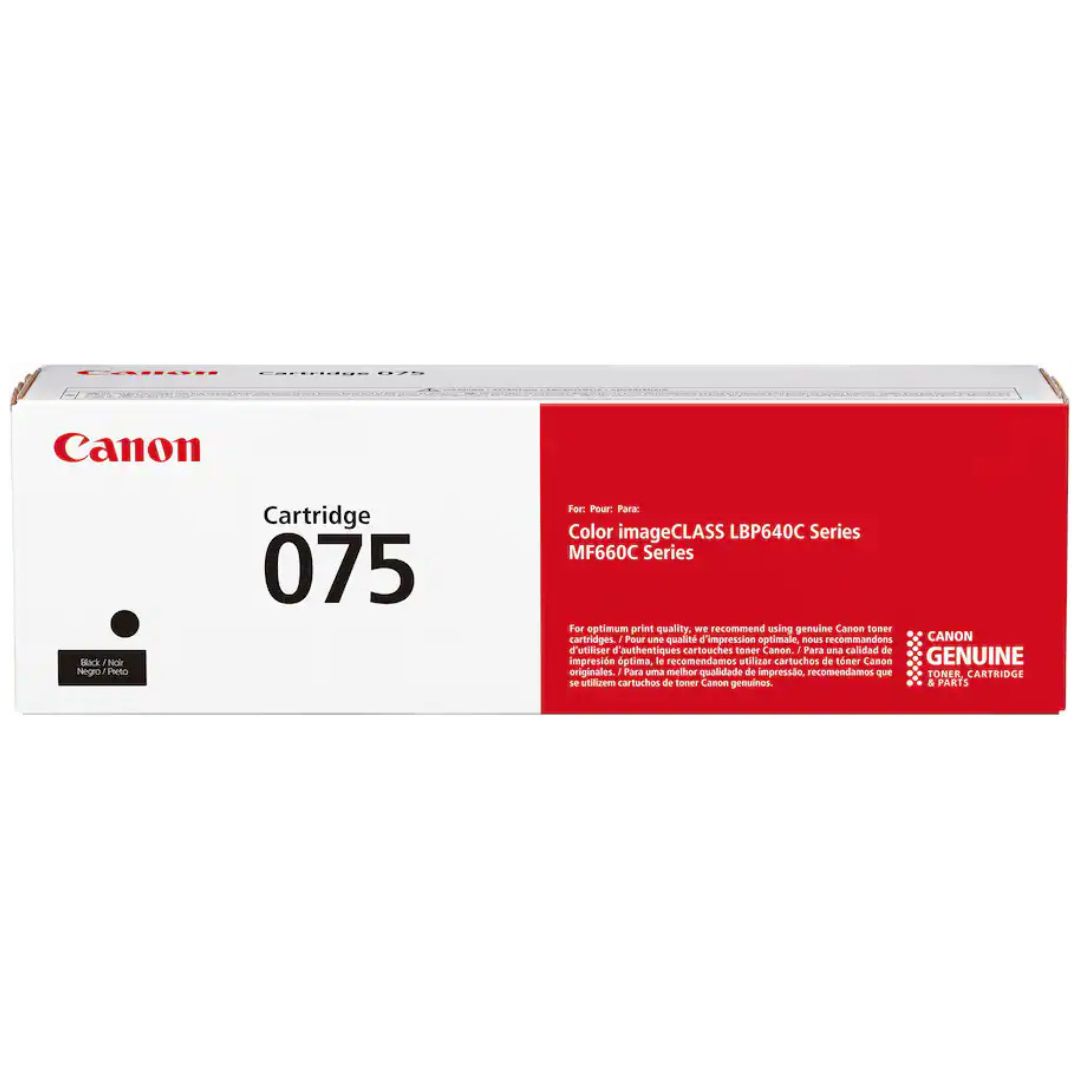 Toner Canon 075 Negro | Para imageCLASS MF665Cdw / LBP646Cdw / LBP647Cdw / MF663Cdw / MF662Cdw | 1,300 páginas