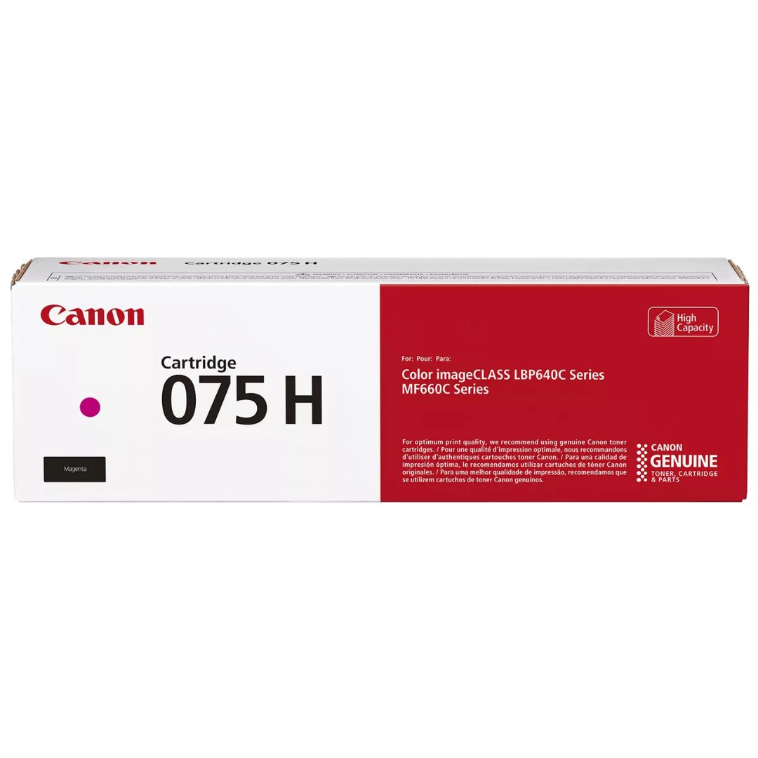 Toner Canon 075H Magenta | Para imageCLASS MF665Cdw / LBP646Cdw / LBP647Cdw / MF663Cdw / MF662Cdw | 2,500 páginas