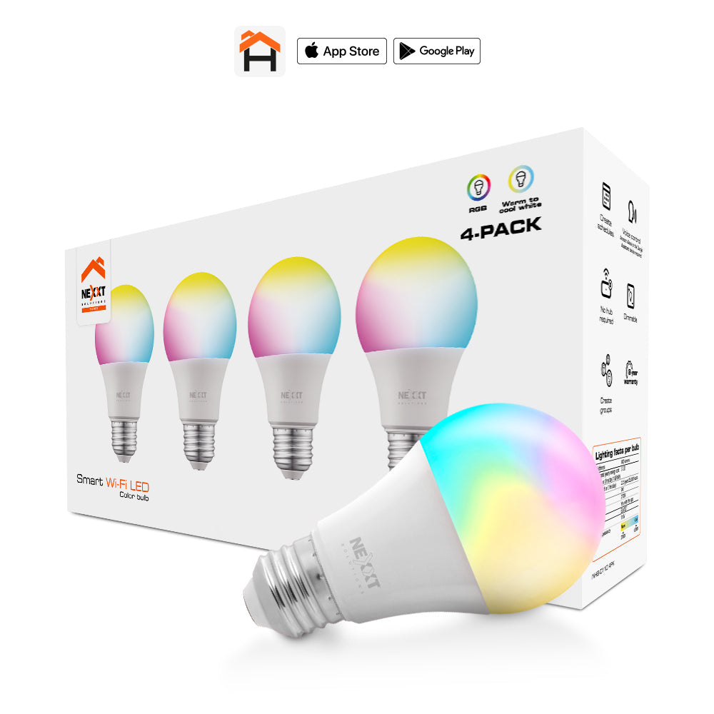 Bombillo LED inteligente Wi-Fi 110V A19 - NHB-C110 4PK - Multicolor - Panamá