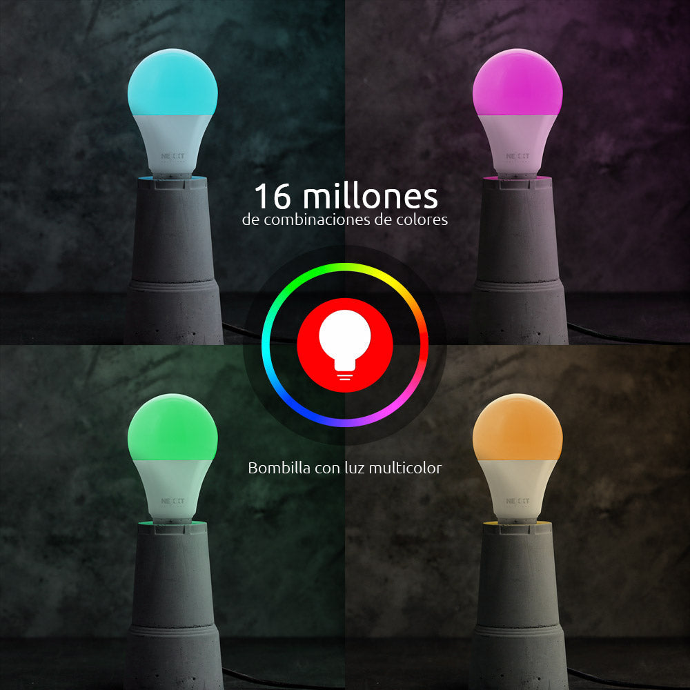 Bombillo LED inteligente Wi-Fi 110V A19 - NHB-C110 4PK - Multicolor - Panamá