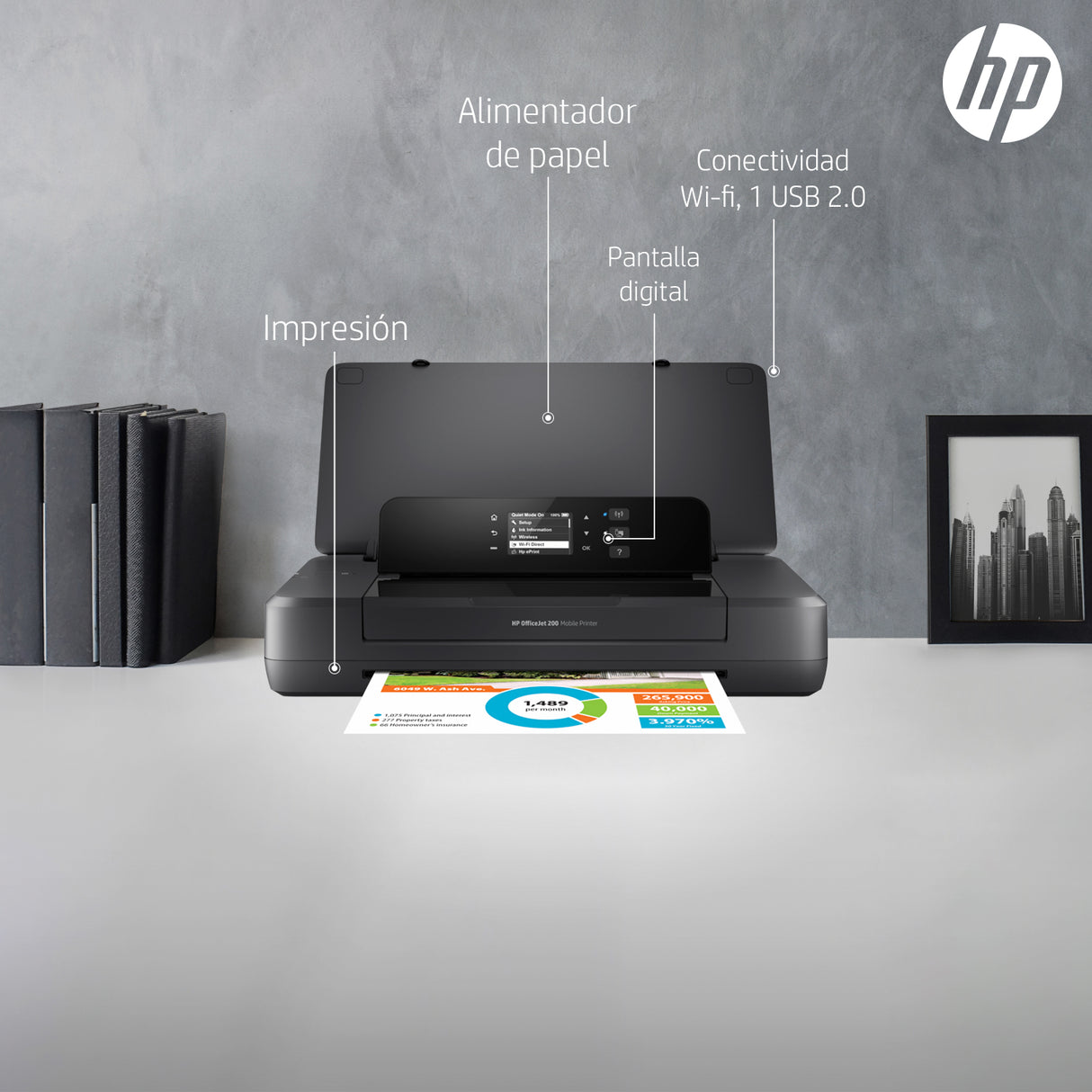HP OfficeJet 200: Impresora Portatil Hp inalámbrica para imprimir en cualquier lugar | 10 ppm Negro / 7 ppm Color - Panamá
