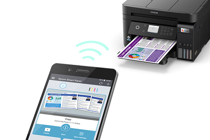 Impresora multifuncional Epson EcoTank L6270 con impresión 100% sin cartuchos | Impresión Duplex | 15,5 ppm Negro / 8,5 ppm Color - Panamá