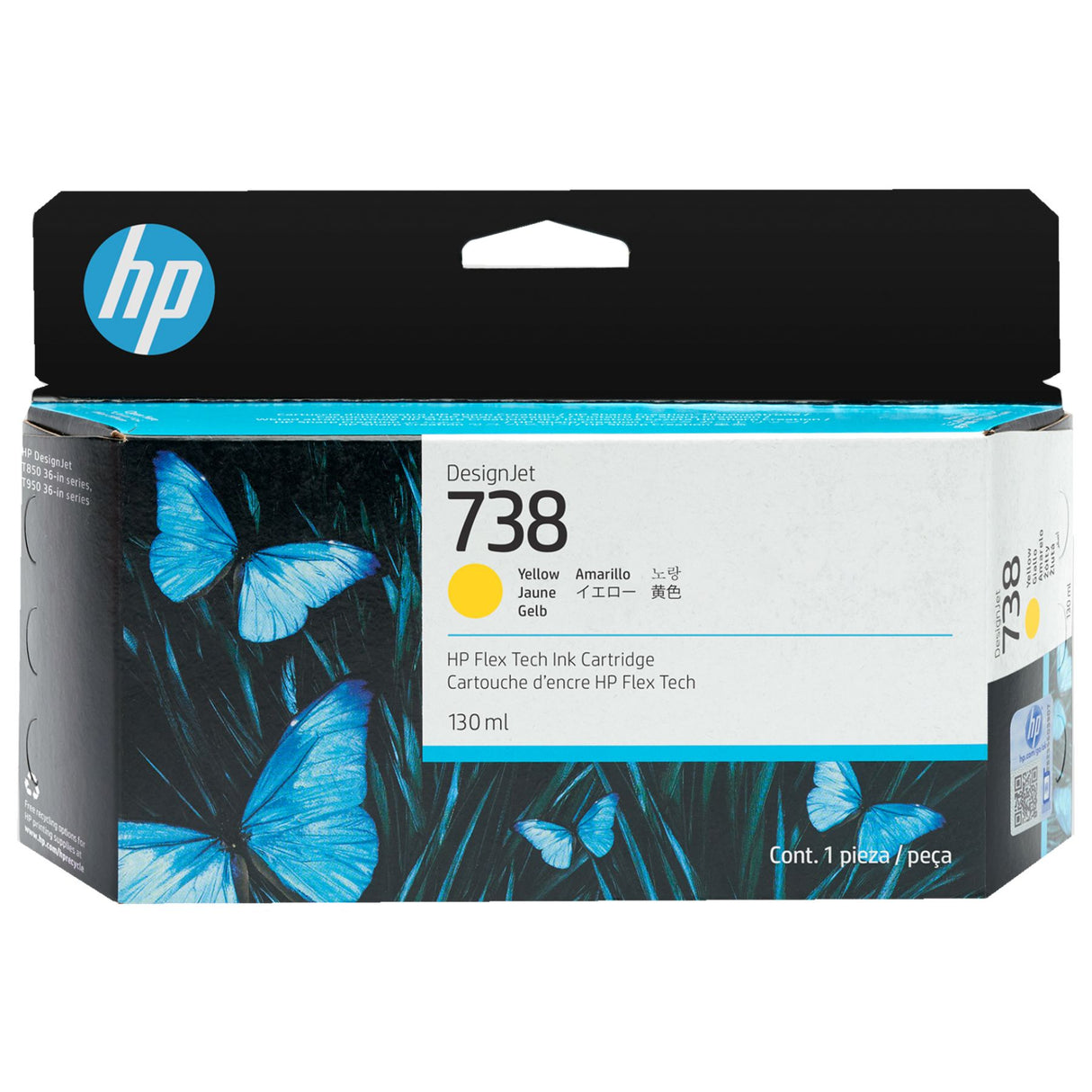 Tinta Hp 738 Amarillo- 130 ml - 498N7A - Hp Designjet T850 - Panamá
