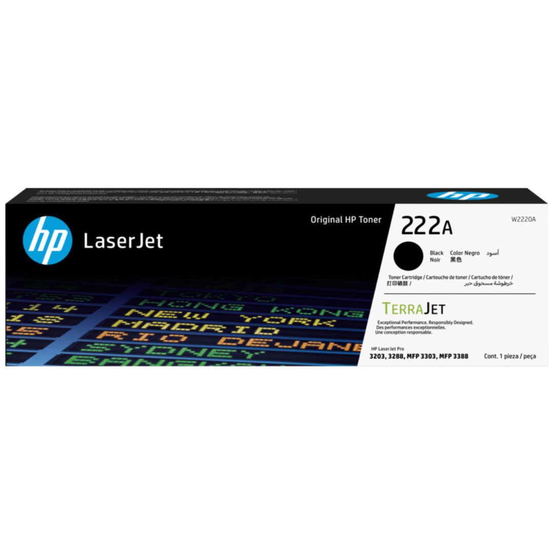Toner Hp W2220A | Negro 222A | Para Color LaserJet Pro 3303fdw / 3303dw / 3203dn | 1,300 páginas - Panamá