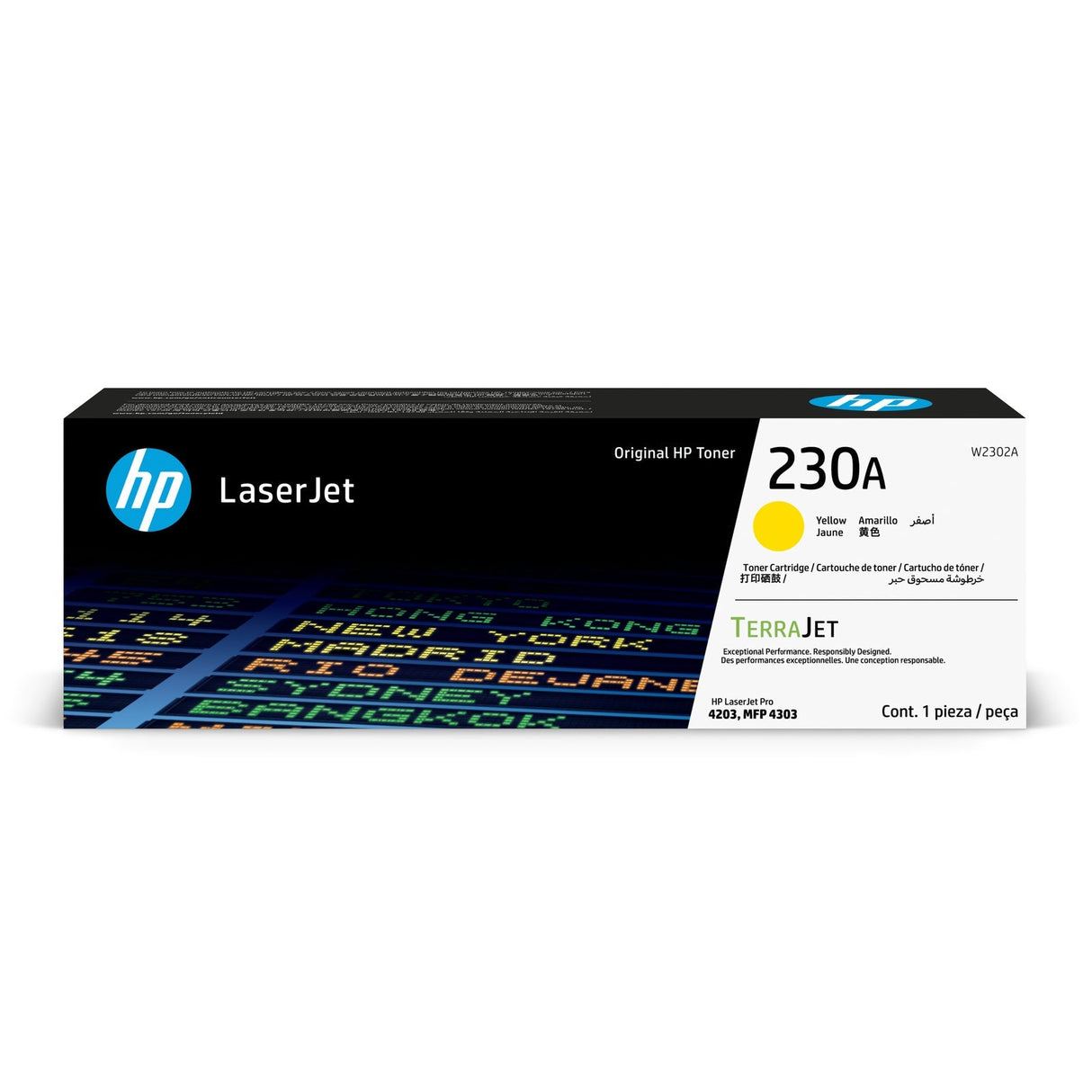 Toner Hp W2302A 230A Amarilla | para HP LaserJet Pro 4203 / 4303 | 1,800 páginas - Panamá