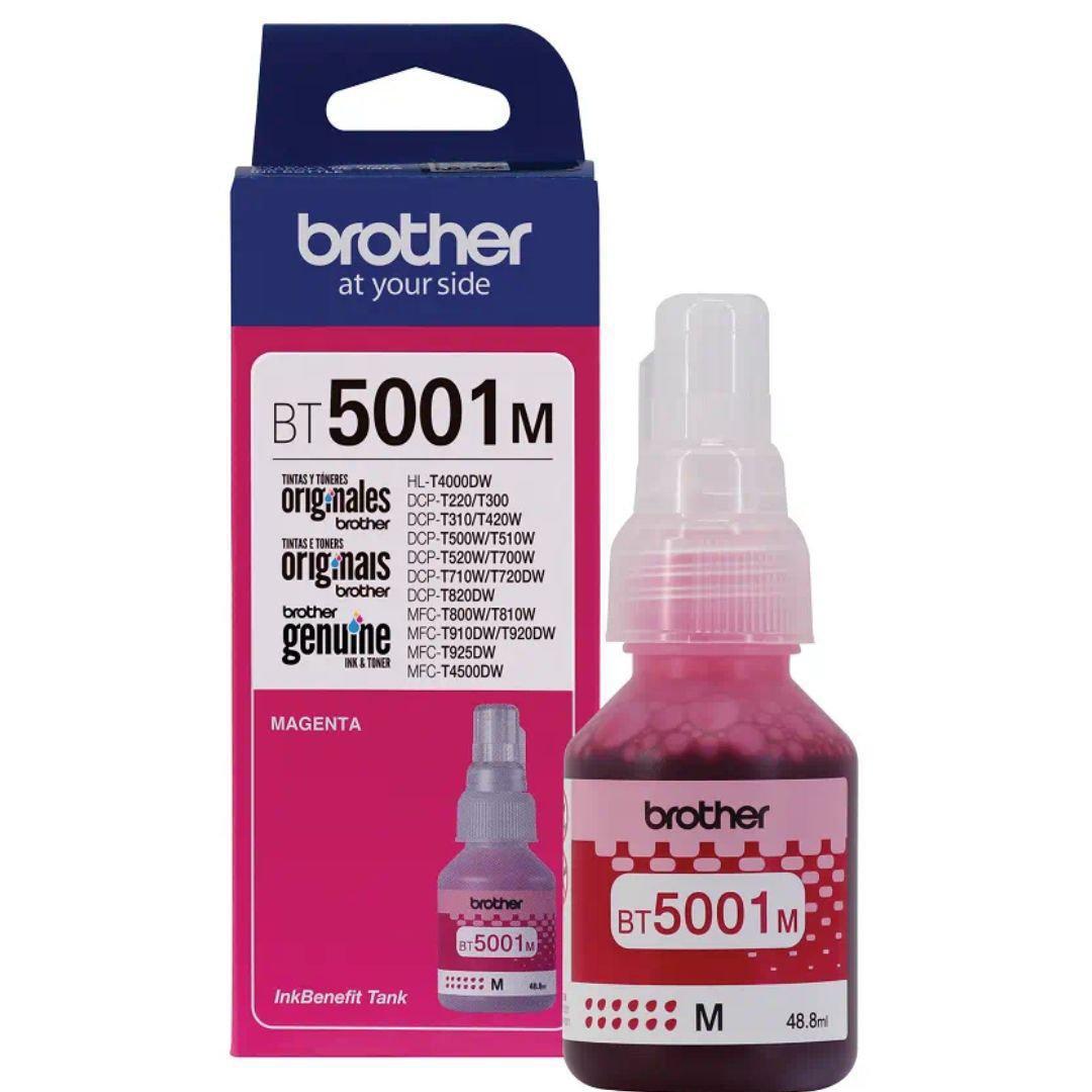 Botella de Tinta Brother BT5001M - Magenta | Para DCP-T500W / DCP-T510W / DCP-T700W / DCP-T710W / DCP-T720DW / MFC-T910W / MFC-T800W / MFC-T920DW / MFC-T4500DW | 5,000 paginas - Panamá