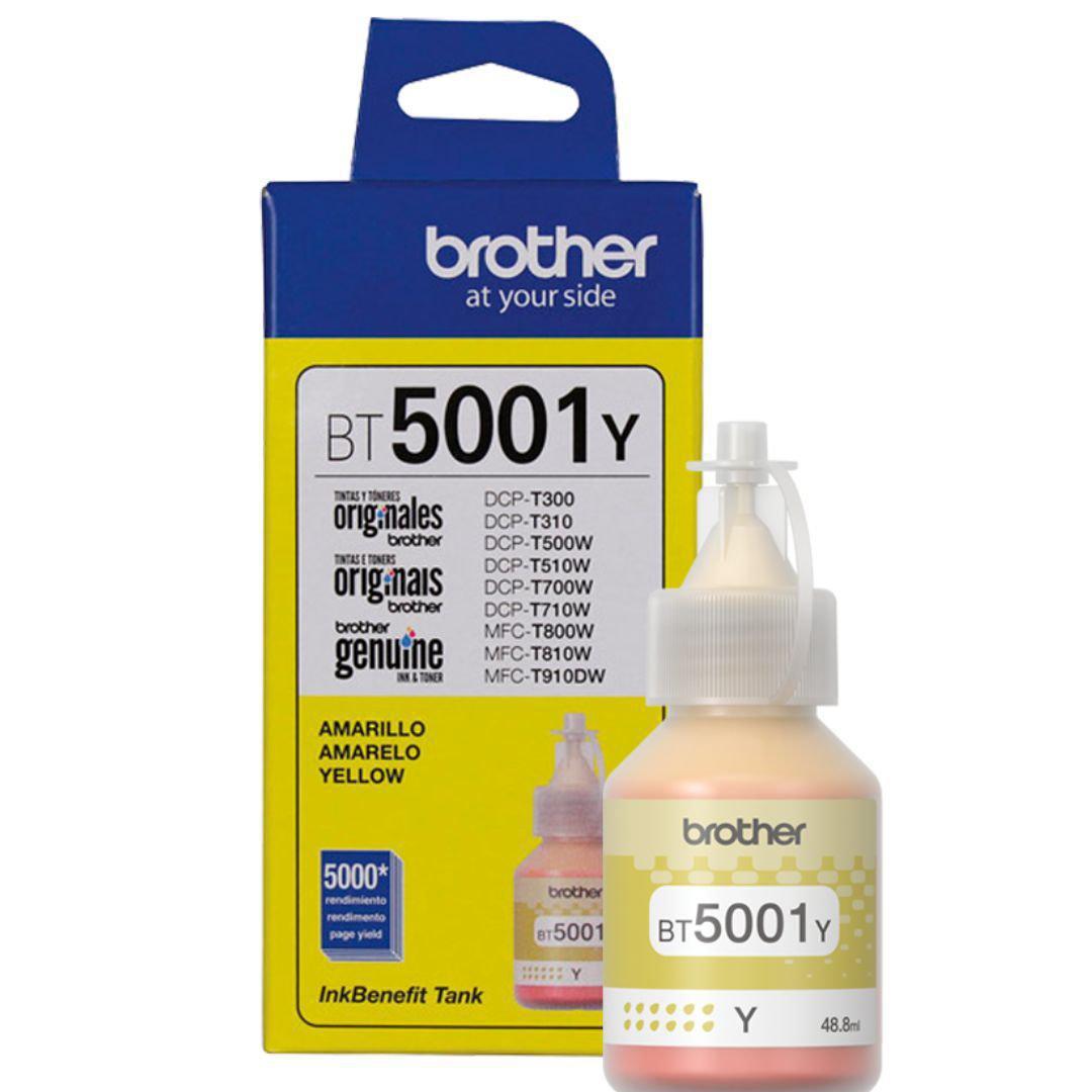 Botella de Tinta Brother BT5001Y - Yellow | Para DCP-T500W / DCP-T510W / DCP-T700W / DCP-T710W / DCP-T720DW /MFC-T910W / MFC-T800W / MFC-T920DW / MFC-T4500DW | 5,000 paginas - Panamá