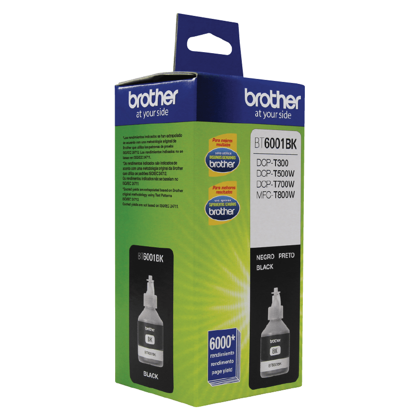 Botella de Tinta Brother BT6001BK - Negro | Para DCP-T300 / T500W / T700W / MFC-T800W | 6,000 Páginas - Panamá