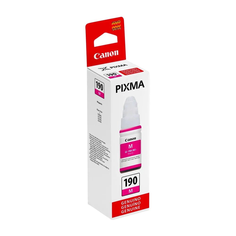 Botella de Tinta Canon GI-190 Magenta | Para Pixma G2110 / G3110 / G4100 / G4110 | 7,000 páginas - Panamá