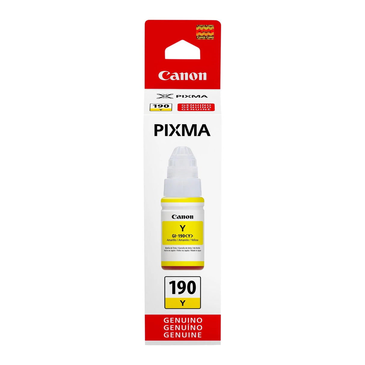 Botella de Tinta Canon GI-190 Yellow | Para Pixma G2110 / G3110 / G4100 / G4110 | 7,000 páginas - Panamá