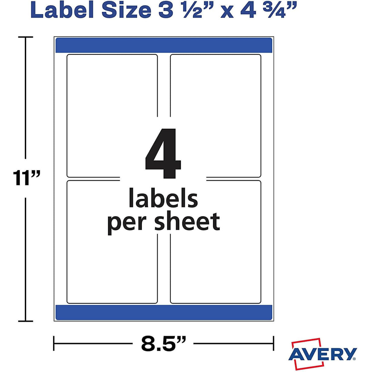 Etiqueta Avery Rectangular para impresoras Láser InkJet-Blanco Matte - Panamá