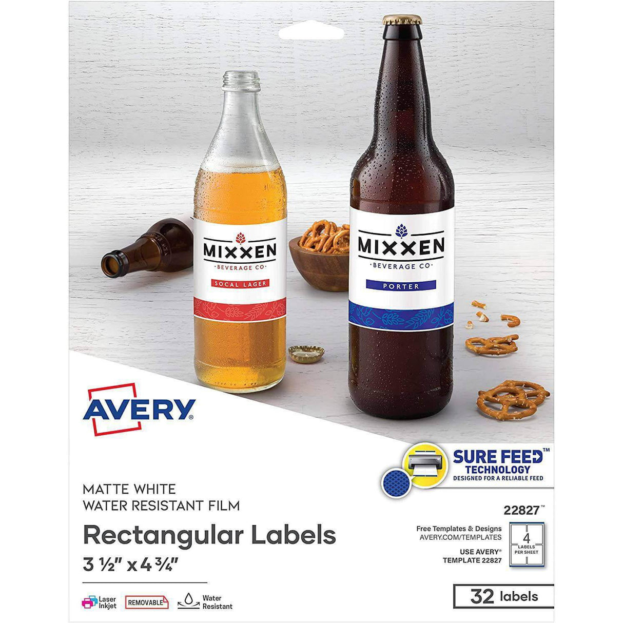Etiqueta Avery Rectangular para impresoras Láser InkJet-Blanco Matte - Panamá
