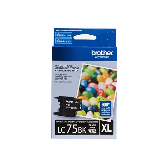 Tinta Brother LC 75 BK- XL-Negro | Para MFC-J425W / MFC-J430W / MFC-J625DW / MFC-J835DW - Panamá