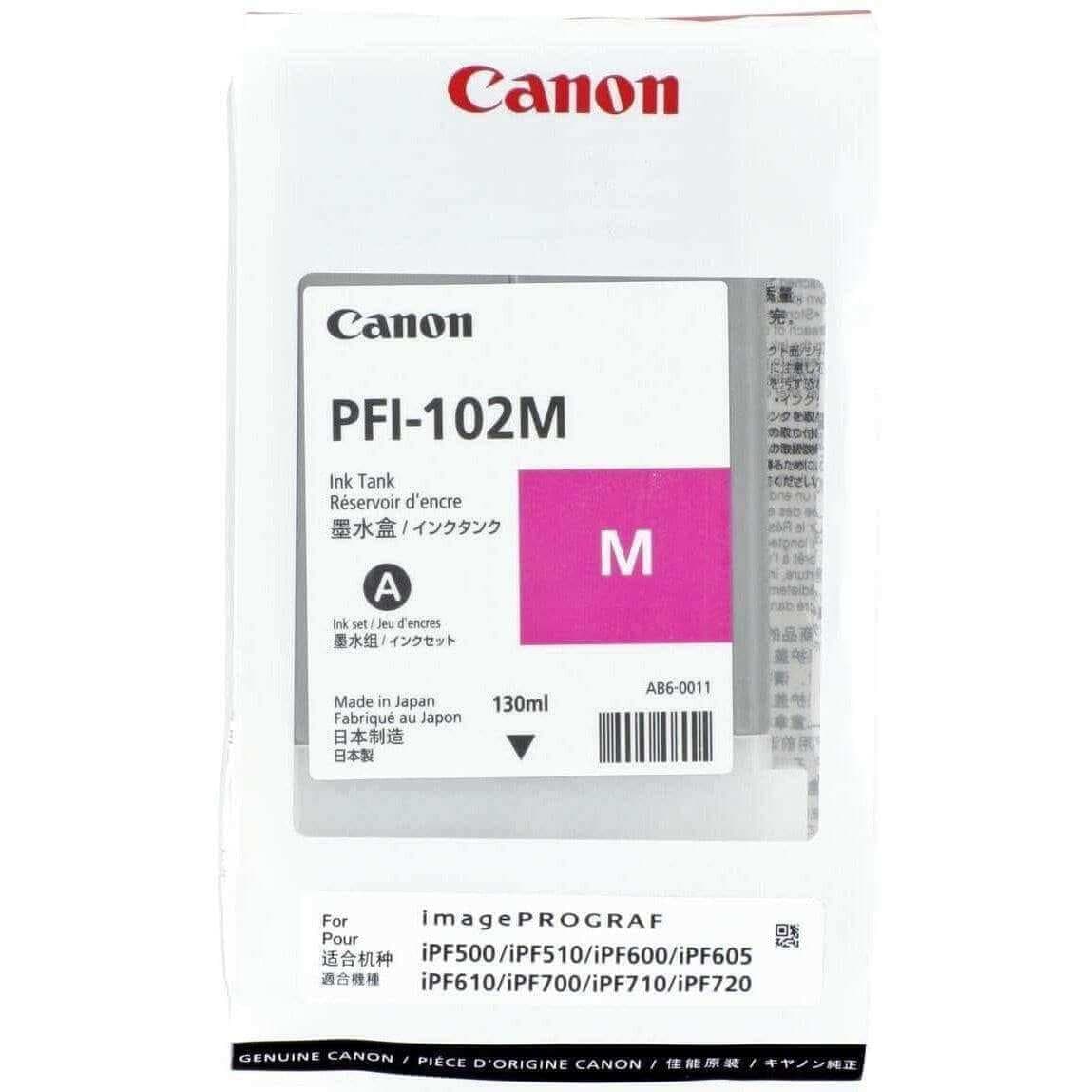 Tinta Canon PFI-102M- Magenta | Para imagePROGRAF IPF500 / IPF600 / IPF700 / IPF710 / IPF720 / IPF750 / IPF755 / IPF760 / IPF765 - Panamá