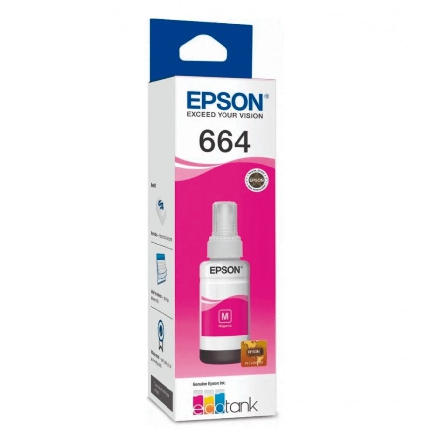 Tinta Epson T664320-AL - Magenta (664)| Ecotank L350/L355//L365/L375/L395/L475/L575/L555 - Panamá