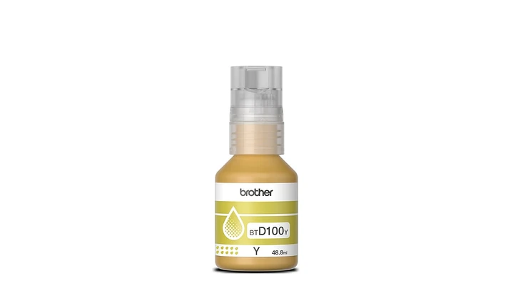 Botella de Tinta Brother BTD100Y - Yellow | Para DCP-T230 / DCP-T430W / DCP-T530DW / DCP-T536DW / DCP-T730DW / MFC-T930DW | 5,000 paginas - Panamá