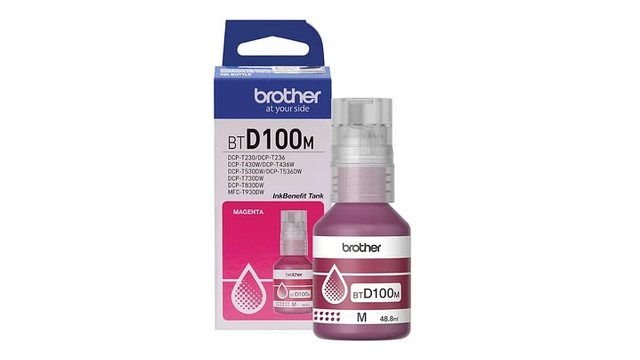 Botella de Tinta Brother BTD100M - Magenta | Para DCP-T230 / DCP-T430W / DCP-T530DW / DCP-T536DW / DCP-T730DW / MFC-T930DW | 5,000 paginas - Panamá