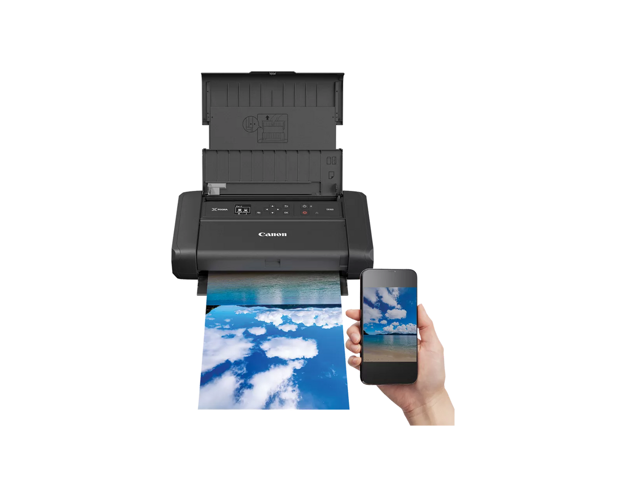 Canon Pixma TR160: Impresora Portatil Canon inalámbrica para imprimir en cualquier lugar | 8 ppm Negro / 5 ppm Color - Panamá