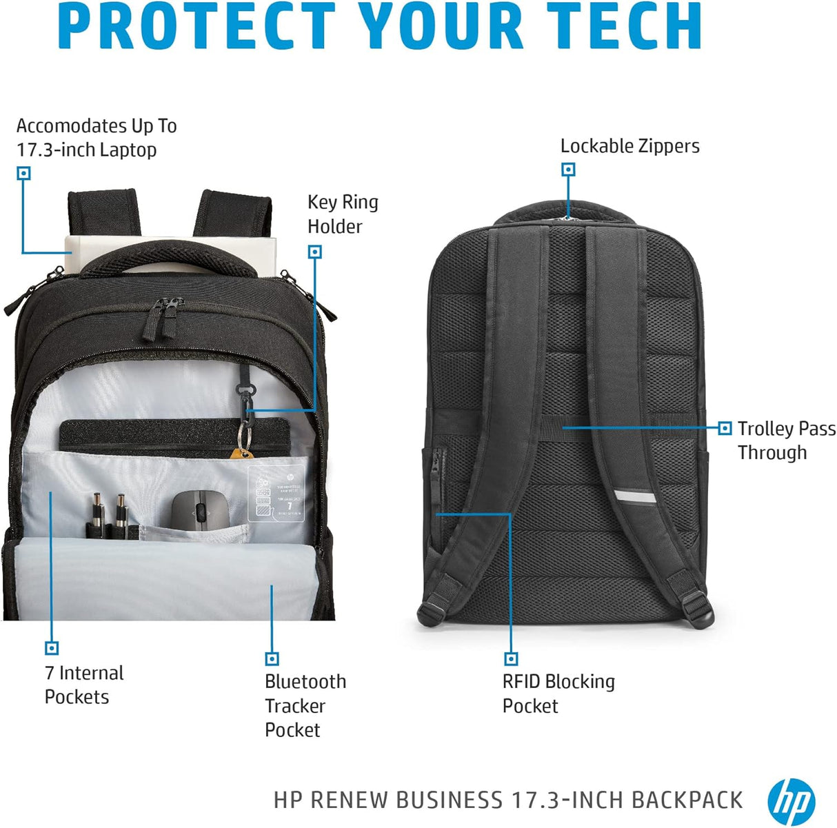 Mochila HP Renew Business para laptops de hasta 17.3"