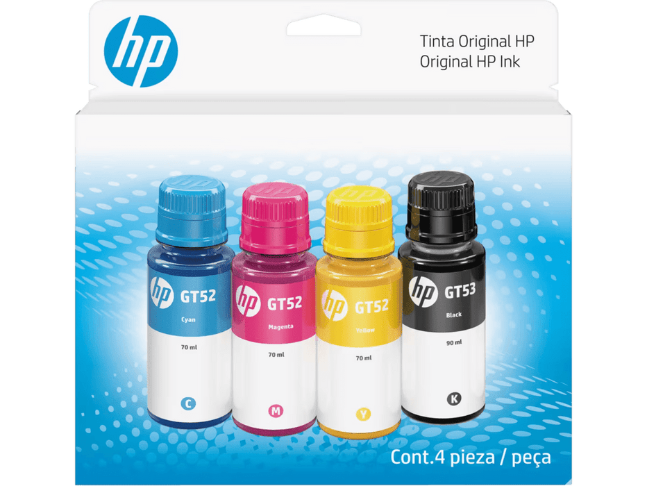 Combo de botella de tinta HP GT53/GT52, pack de 4