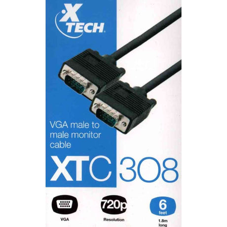 Cable XTECH | VGA macho a VGA macho | 6 pies | XTC-308