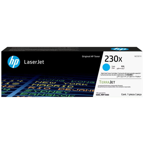 Toner Hp W2301X 230X Cyan | para HP LaserJet Pro 4203, 4303 | 5,500 páginas - Panamá