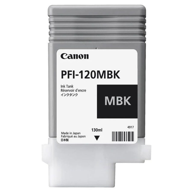 Tinta Canon PFI-120MBK Matte Black | Para imagePROGRAF TM-200 / TM-205 / TM-300 / TM-305 - Panamá