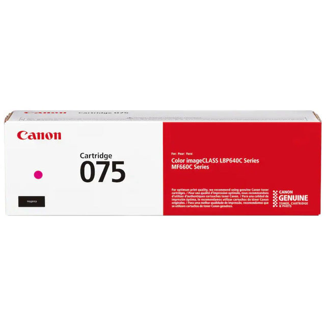 Toner Canon 075 Magenta | Para imageCLASS MF665Cdw / LBP646Cdw / LBP647Cdw / MF663Cdw / MF662Cdw  | 1,300 páginas