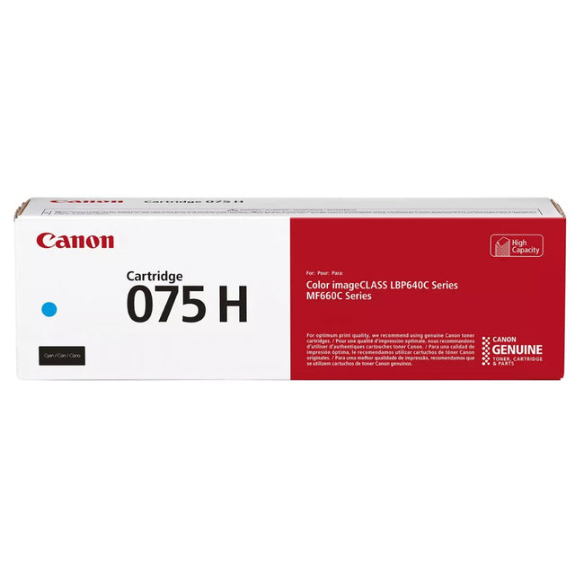 Toner Canon 075H Cyan | Para imageCLASS MF665Cdw / LBP646Cdw / LBP647Cdw / MF663Cdw / MF662Cdw  | 2,500 páginas