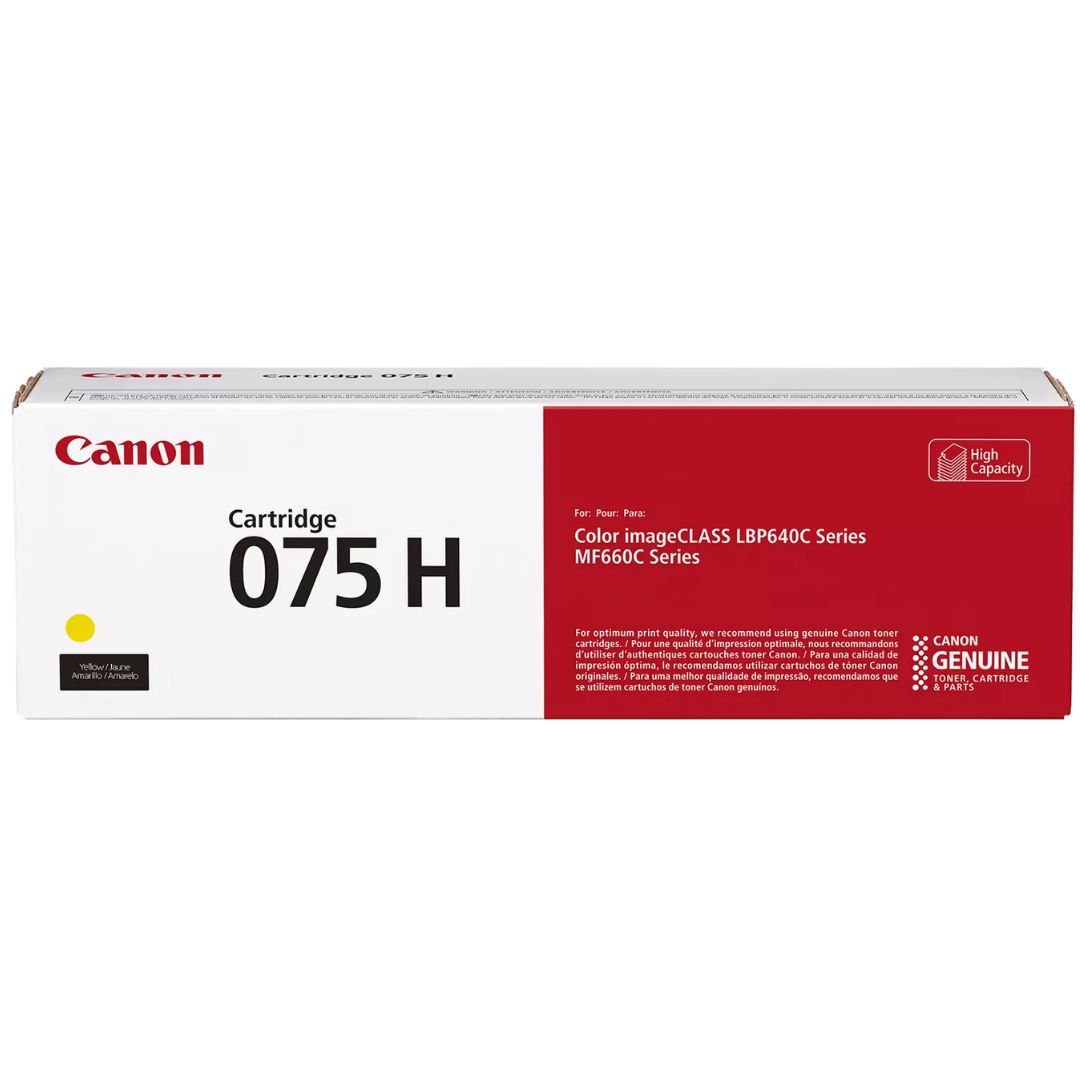 Toner Canon 075H Yellow | Para imageCLASS MF665Cdw / LBP646Cdw / LBP647Cdw / MF663Cdw / MF662Cdw  | 2,500 páginas