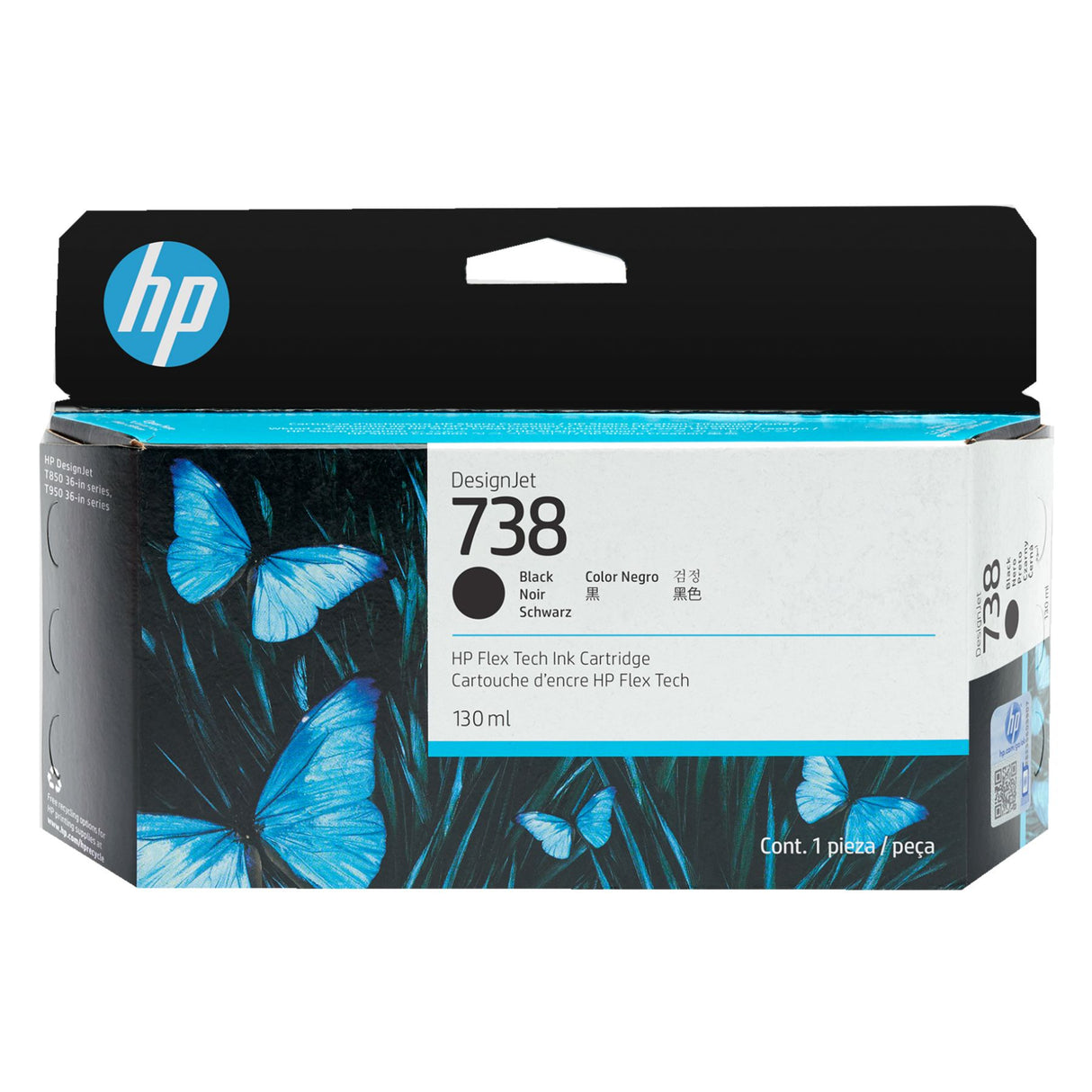 Tinta Hp 738 Negra - 130ml - 498N4A - Hp Designjet T850