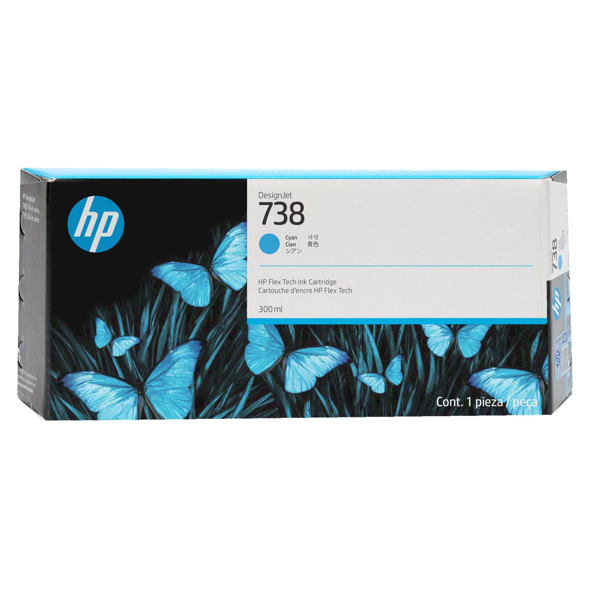 Tinta Hp 738 Cyan - 300 ml - 676M6A - Hp Designjet T850