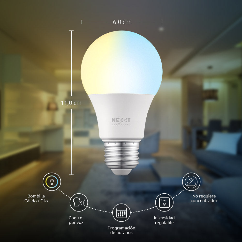 Bombillo LED inteligente Wi-Fi 110V - A19 - NHB-W110 4PK -  NHB-W1104PK