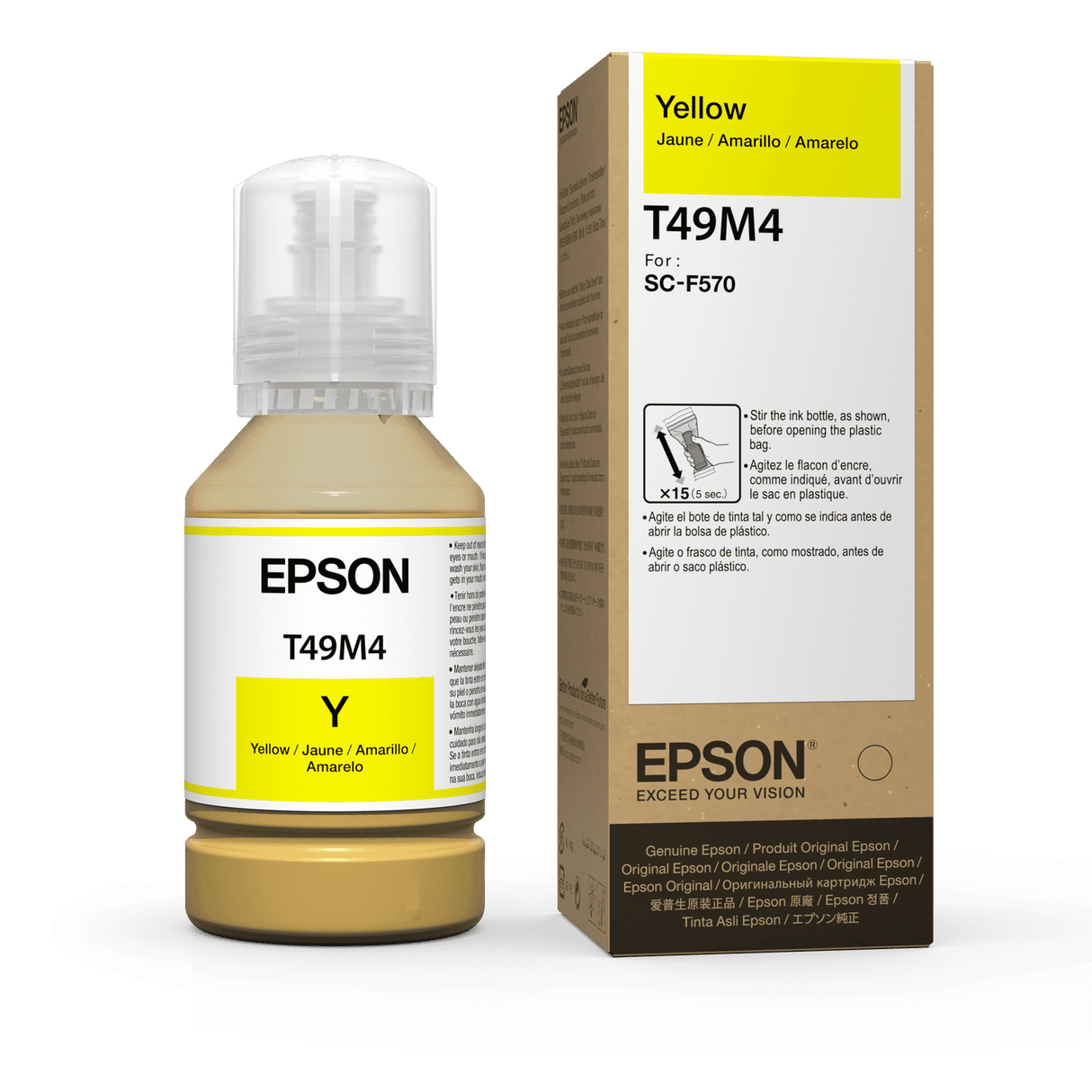 Botellas de Tinta de Sublimación Epson T49M420 | Color Amarillo para SureColor F170 F570 F571 | 140 ml - Panamá