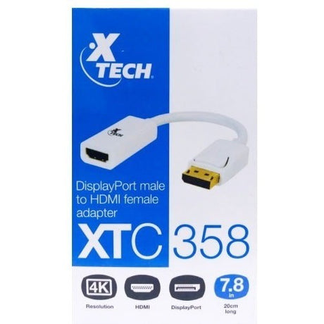 Cable XTECH DisplayPort Macho HDMI- adaptador Hembra 7.8" | Cable XTECH XTC-358 - Panamá