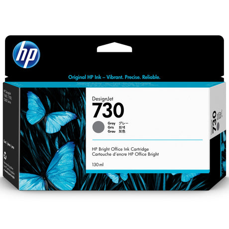 Cartucho de tinta HP Designjet 730 Gris de 130 ml | Para HP DesignJet T1600/ T1700/ T2600 - Panamá