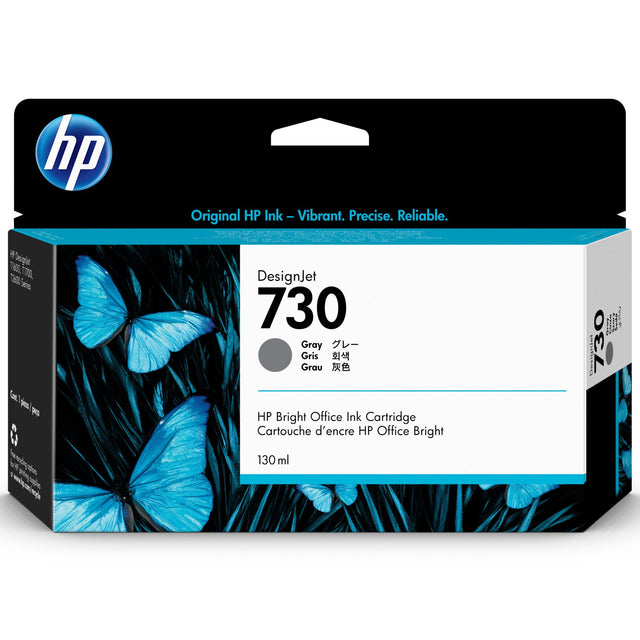 Cartucho de tinta HP Designjet 730 Gris de 130 ml | Para HP DesignJet T1600/ T1700/ T2600 - Panamá