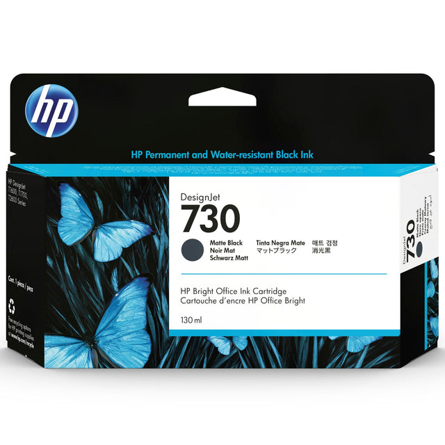 Cartucho de tinta HP Designjet 730 Negro mate de 130 ml | HP DesignJet T1600 / T1700 / T2600 - Panamá