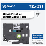 Cinta Laminada para uso interior y exterior Brother TZe-231 | 12 mm | 0.47" | Fondo Blanco y Letras Negras - Panamá