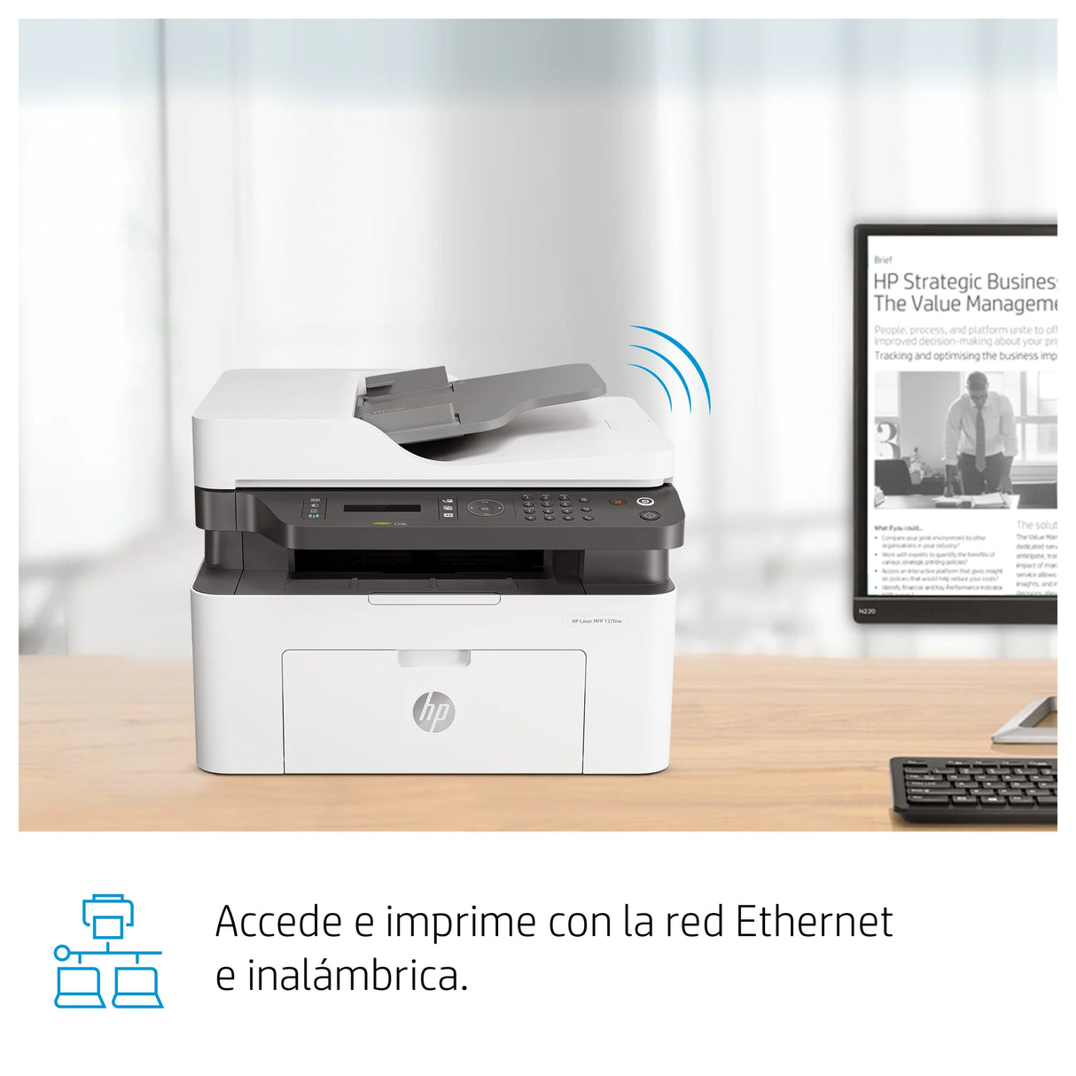 Impresora Multifunción HP Laser 137fnw | Blanco y Negro | USB | RED | WIFI | 20 ppm - Panamá