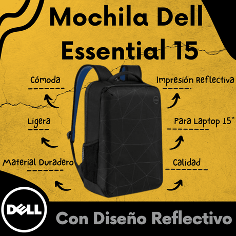 Mochila Dell Essential 15 | es-bp-15-20 | Diseñada con impresiones reflectantes - Panamá