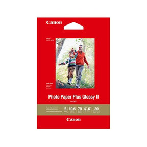 Papel fotográfico Canon PP-301 Plus Glossy II 4 × 6″, paquete de 20 hojas