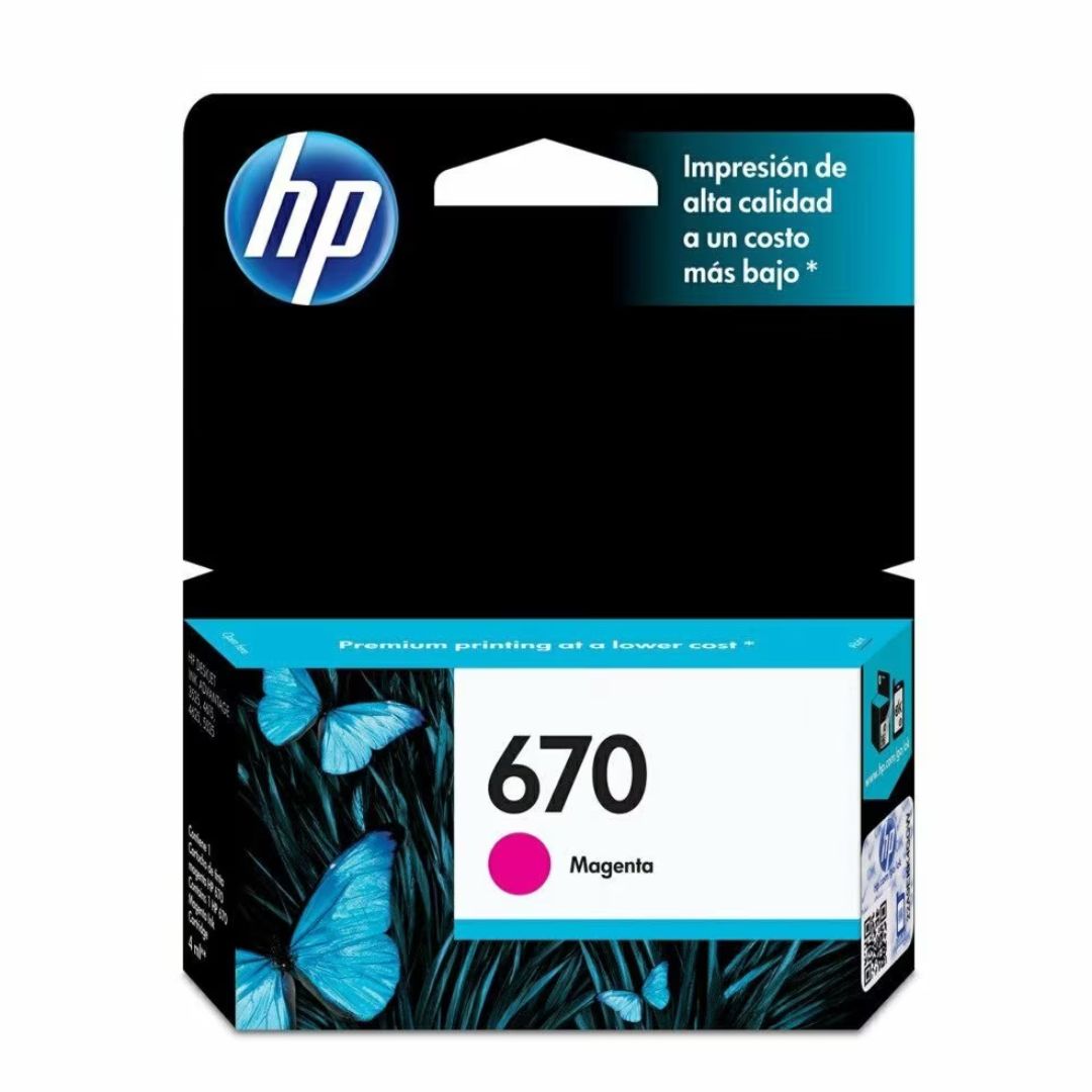 Tinta HP 670 Magenta - CZ115AL | Para DeskJet Ink Advantage 3525 / 4615 / 4625 / 5525 - Panamá