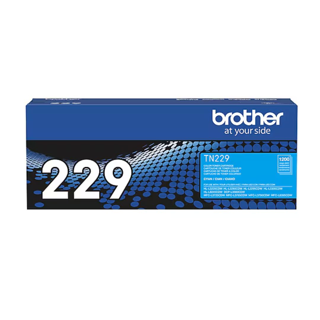 Toner Brother TN-229 Cyan | TN229C | Para HL-L3220CDW / HL-L3280CDW / HL-L3295CDW / HL-L3300CDW / HL-L8245CDW / MFC-L3720CDW / MFC-L3765CDW / MFC-L3780CDW / MFC-L8395CDW | 1,200 páginas - Panamá