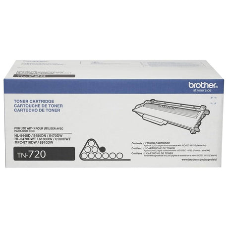 Toner Brother TN-720 | TN720 | Para DCP-8110DN / DCP-8150DN / DCP-8155DN / HL-5440D / HL-5450DN / HL-5470DW / HL-5470DWT / HL-6180DW / HL-6180DWT / MFC-8510DN / MFC-8710DW / MFC-8810DW / MFC-8910DW / MFC-8950DW / MFC-8950DWT | 3,000 páginas - Panamá