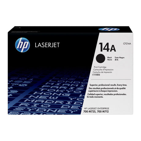 Toner Hp CF214A 14A Negro | Para LaserJet Enterprise M725 / M712 | 10,000 páginas - Panamá