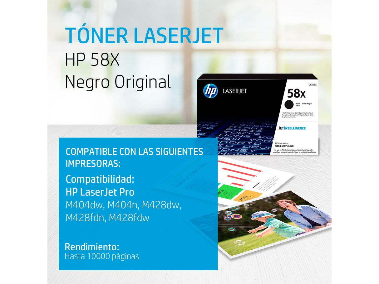 Toner Hp CF258X | 58X | Para LaserJet Pro M428 / M404 | LaserJet Enterprise M406 / M430 | 10,000 páginas - Panamá